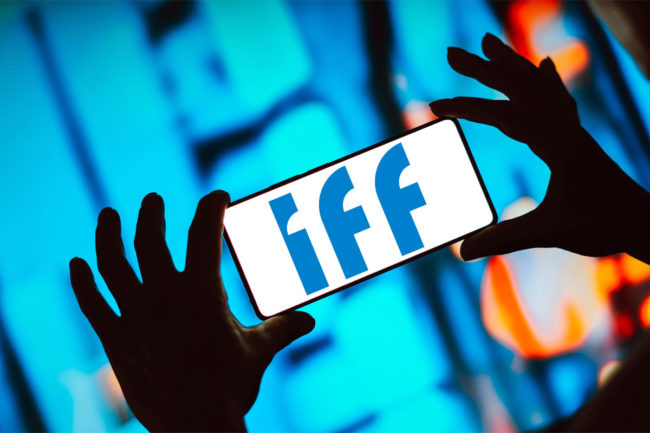 IFF logo on cellphone. 