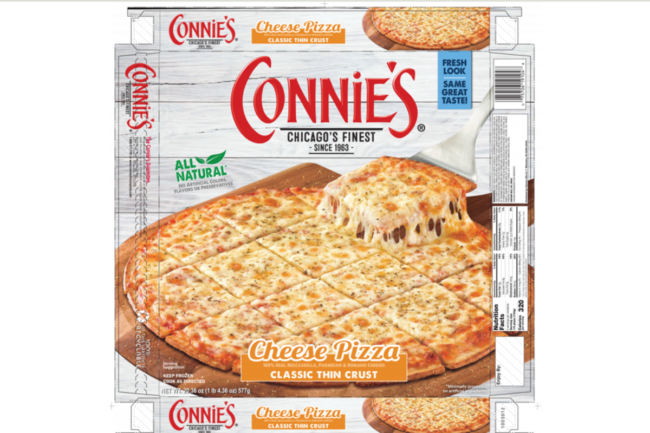 Product shot for Connie's Frozen Pizza. 