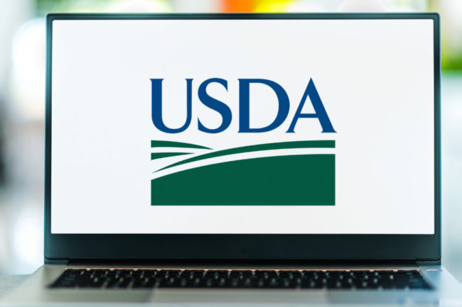 USDA logo on laptop. 