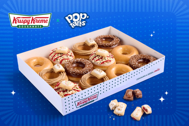 Krispy Kreme Kellanova box of donuts. 