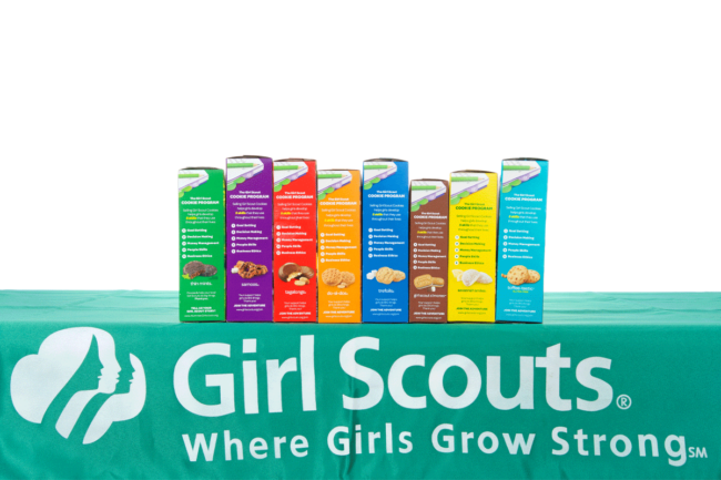 Assortment of Girl Scout cookies. 