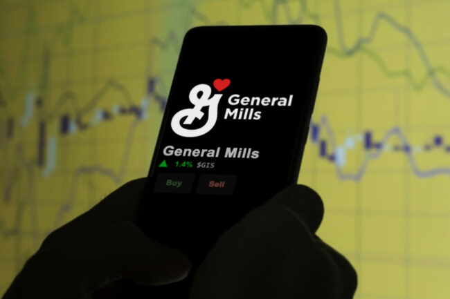 General Mills logo on cellphone. 