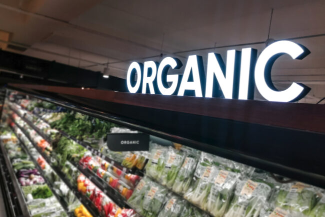 Organic produce section